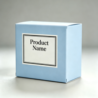 Ensemble de boîtes à savon en carton rigide bleu écologique personnalisable avec gaufrage et laminage mat pour emballage cadeau