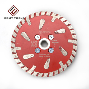 Lame de <span class=keywords><strong>scie</strong></span> diamantée turbo à segments de protection en forme de goutte d'<span class=keywords><strong>eau</strong></span> de 4,5 pouces et 5 pouces avec bride pour granit, pierre, brique et bloc - Pressage à chaud - Product Image 1