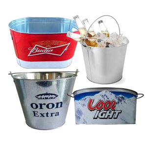 Hình chữ nhật 8-10l thiếc lớn kim loại Xô đá cho bên bia mát - Product Image 1