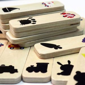 Nuevo Diseño Montessori, Rompecabezas Creativo y Divertido, Dominó de Madera para Niños, Juego de Emparejamiento de Sombras - Product Image 2