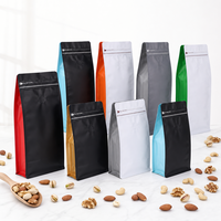 Vente directe usine – Sac d'emballage personnalisé à fond plat pour grains de café, avec soufflet latéral et valve, pour l'emballage de noix, de snacks, d'aliments et de sucre