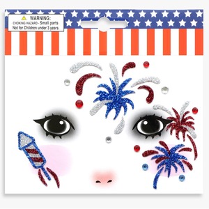 Pegatinas Faciales Cosméticas con Brillantina para Maquillaje de Escenario para la Celebración del Día de la Independencia Americana y el Día Nacional - Product Image 4