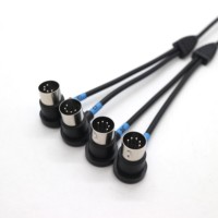 Kabel Audio MIDI USB 90 Derajat 5PIN DIN Dual Male ke Type-C Female Berpelindung Foil untuk Keyboard Elektronik dan Komputer