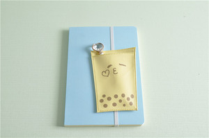 Cuaderno con tapa dura para tarjetas A5, regalos con estuche para lápices de té de la leche, juego de papelería para diario de PU para <span class=keywords><strong>BTS</strong></span> - Product Image 4