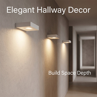 Lámpara de Pared LED Cuadrada Comercial para Interiores, Cableada, Luz Cálida, Aluminio, AC85-265V, Diseño Moderno para Dormitorio, Alto CRI 90, Blanca