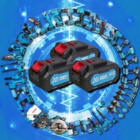 Juego de Herramientas Eléctricas de Grado Industrial FIXTEC, Kit Combinado Inalámbrico de 20V sin Escobillas, 5 en 1: Taladro, Amoladora Angular, Martillo Rotatorio, Llave de Impacto