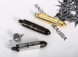 Punk Schmuck Edelstahl Kreuz Kugel Urne Asche Halskette - Product Image 5
