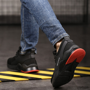 8186 Leichtgewichtige, Beliebte Sicherheitsschuhe mit Stahlkappe, Atmungsaktive Sport-Sicherheitsschuhe für Männer, Schwarze Arbeitsschuhe - Product Image 4