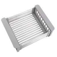 Égouttoir de cuisine moderne et minimaliste en acier inoxydable, panier de vidange télescopique multifonctionnel pour évier