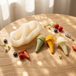 Cetakan Silikon Bentuk Es Krim 2 Desain untuk Cokelat, Dessert, Fondant, Kue, Biskuit, De Torta, Anti Lengket, Custom Pabrik - Product Image 5