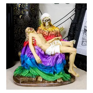 Großhandel Custom Resin Home Tischplatte Dekor Santa Muerte Piadosa Heiliger des Heiligen Todes Sieben Kräfte Religiöse Harz Statue