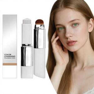 Color Changing Foundation Stick Hot Sale V-Shape Foundation Stick Long Lasting Face Full Coverage <b>Concealer</b> Stick with Brush - Product Image 4