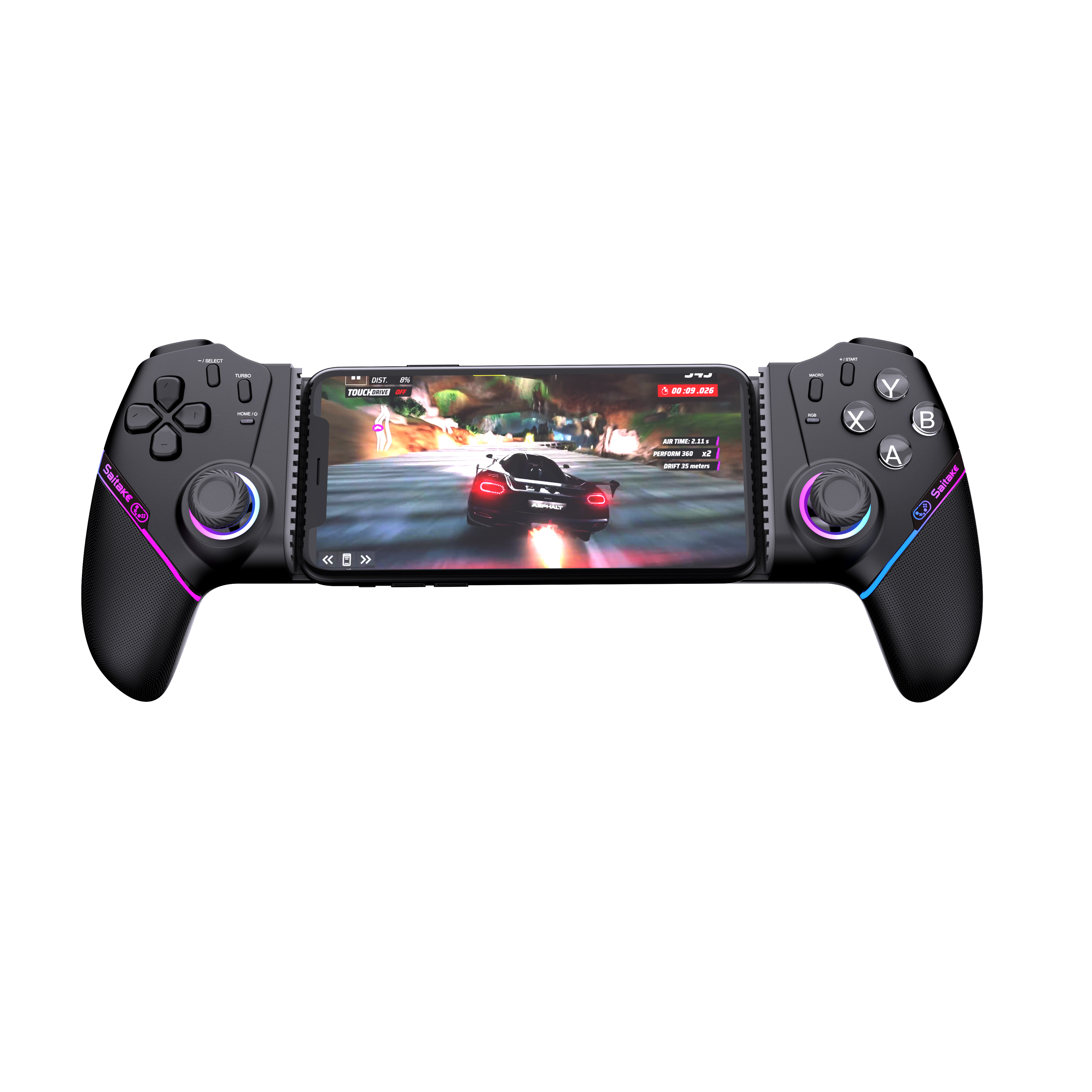 Telescopic Wireless Gaming <strong>Controller</strong> <strong>TMR</strong> Stick RGB LED Turbo Function Button Mapping Multi Platform Mobile Gaming <strong>Controller</strong>