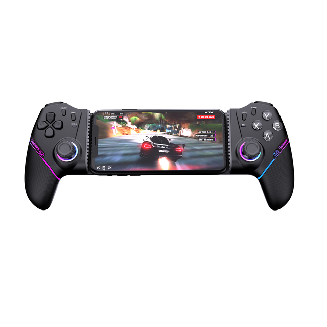 Telescopic Wireless Gaming Controller TMR Stick RGB LED Turbo Function Button Mapping Multi Platform Mobile Gaming Controller
