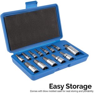 Jeu de douilles outils professionnels 13pc MM Bit Chrome Jetech Vw <span class=keywords><strong>Torx</strong></span> tête boulon clé à <span class=keywords><strong>douille</strong></span> avec 1/2 "<span class=keywords><strong>femelle</strong></span> <span class=keywords><strong>Torx</strong></span> Socket Long - Product Image 5