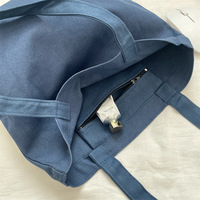 Sac fourre-tout promotionnel classique en toile DLBZ, personnalisable avec logo, en coton uni bleu marine, réutilisable, pour le shopping en gros et les voyages, avec longue anse en corde