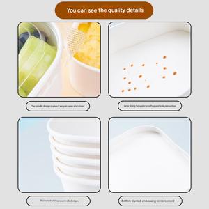500ml 750ml 1000ml 1200ml 1400ml 100% Eco Friendly Rectangular White Kraft Takeaway Food <b>Packaging</b> Containers With Lid - Product Image 3