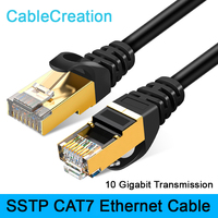 Connecteur Ethernet RJ45 CAT7, 8 paires, câble de raccordement réseau LAN SSTP CAT 7, passe le testeur de câble réseau