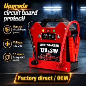 Arrancador de Coches de Alta Potencia 12V 24V 80000mAh con <span class=keywords><strong>Batería</strong></span> Portátil de Litio-Ferrofosfato, Linterna LED y Protección Antichispas - Product Image 2