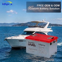 Batterie au phosphate de fer et de lithium de qualité 38,4 V 200 Ah, 6000 cycles, durée de vie de 10 ans, cycle profond, marine, Bluetooth, terminal M8, CE