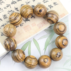 Tiger Skin Sandalwood 20mm <b>Bracelet</b> Single Loop Men's Jewelry Natural Wood Pattern Everyday Wear - Product Image 4