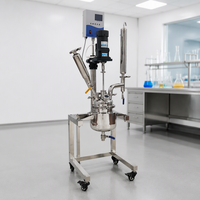 LABOAO Réacteur de laboratoire en acier inoxydable à double enveloppe de 2L, cuve de réaction chimique agitée