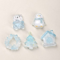 Breloques en résine DIY de Noël, motifs dessin animé, glace et crème glacée, pour pinces à cheveux faites main et coques de téléphone
