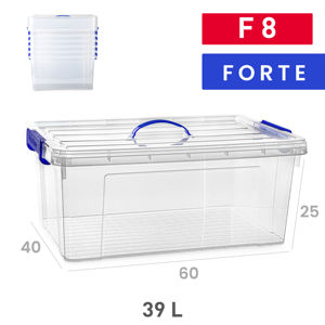 Scatola Portaoggetti Forte 39 L Trasparente, Resistente e Riutilizzabile per Organizzazione Domestica - Product Image 1