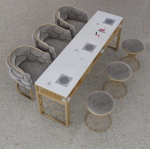 Light Luxury <b>Nail</b> Technician <b>Table</b> and Chairs <b>Nail</b> Care Manicure <b>Table</b> - Product Image 6