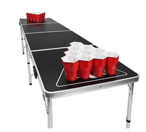 Table de bière-pong en alliage pliable en gros avec design drapeau américain et étui portable pour la fête de hayon en plein air et l'événement de jeu - Product Image 6