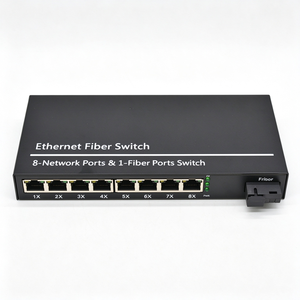 Gigabit-Ethernet-Glasfaser-<span class=keywords><strong>Switch</strong></span> 8 RJ45-Netzwerkanschlüsse 1 Glasfaseranschluss 10/100/1000Mbps Optischer Medienkonverter - Product Image 3