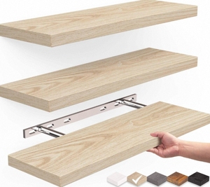 Étagères en bois flottantes fixées au mur <span class=keywords><strong>pour</strong></span> salle de bain chambre salon cuisine <span class=keywords><strong>petite</strong></span> suspension - Product Image 1