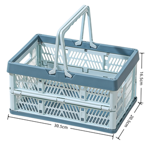 Custom Plastic Storage <strong>Foldable</strong> <strong>Basket</strong> With Handle Tabletop Shopping Picnic Portable <strong>Basket</strong> Home Organization Wholesale Bulk - Product Image 4