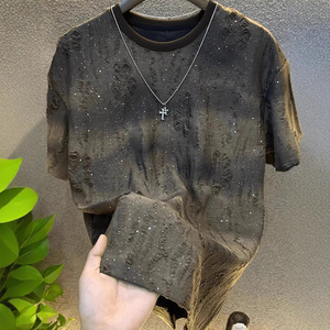Annshine Vente en gros Nouveauté été T-<span class=keywords><strong>shirt</strong></span> Gypsophile à manches courtes Mode <span class=keywords><strong>Homme</strong></span> Décontracté Coupe ajustée - Product Image 4
