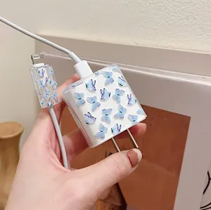 1PC hài hước mô hình sạc trường hợp đối với iPhone 15 14 13 Apple 20W sạc đầu bảo vệ tay áo và sét kết nối trường hợp - Product Image 2