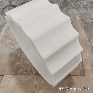 Tùy chỉnh đèn bánh hình dạng màu trắng tinh khiết Alabaster Onyx Matte kết thúc Faux Quartz slab giá bán buôn - Product Image 2