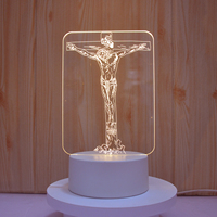 Nouvelle Lampe de Table LED 3D Illusion Créative Personnalisée avec Photo, Base en Acrylique, Décoration de Noël, Veilleuse Chrétienne