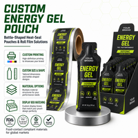 Sachets d'emballage en aluminium thermoscellables en forme de bouteille pour gel énergétique, impression personnalisée, pour le stockage de miel et de compléments nutritionnels