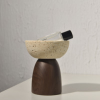 Luxuriöse Natürliche Marmor-Beige-Stein Obstschale Beige Travertin Dekor Küchen-Tischgeschirr