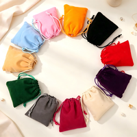 Pochette en velours multi-tailles avec cordon de serrage, sac en daim personnalisé avec logo imprimé, sac cosmétique, sac à bijoux, accessoires pour boucles d'oreilles et colliers, vente en gros
