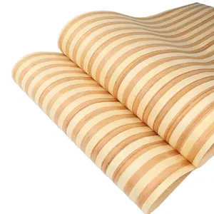 2500*420mm Zebrano matching Bamboo Veneer sheets for wall panels wood diy