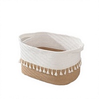 Panier de rangement en coton tricoté à la main avec poignée, boîte cadeau tissée pour Pâques, pour jouets d'enfants, design vintage personnalisé, forme rectangulaire