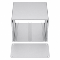 Casing Ekstrusi Aluminium Perak 120*83mm, Tinggi, Dalam, Halus, Panel Ujung Sekrup, Panjang 150/200mm, Custom