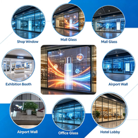 Écran de film transparent holographique LED 3D P3.91 de taille personnalisable, affichage flexible pour les magasins de détail et les centres commerciaux