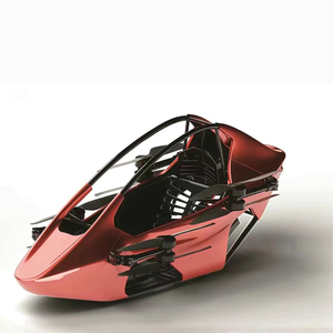 Hélicoptère télécommandé léger en plastique à batterie, à décollage et atterrissage verticaux (VTOL), avec aile rotative rouge - Product Image 1