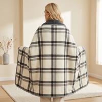 Couverture Polaire Portable OEM ODM avec Capuche, Plaid en Peluche Personnalisable pour l'Hiver