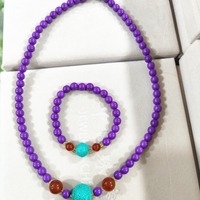 Bracelet artisanal sud-africain Shujia en gros, collier en cristal violet de quartzite et de jade