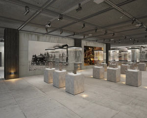 Musée des reliques culturelles historiques classiques vitrine bois meubles anciens Design bijoux affichage armoire murale éclairage LED - Product Image 4