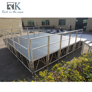 Assembly <b>Stage</b> Wooden <b>Platform</b> & Aluminum Brace Adjustable Height <b>Stage</b> - Product Image 4