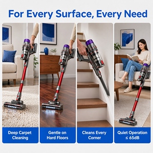 PV26 Cordless <b>Stick</b> Vacuum Cleaner, , 60-Min Runtime with <b>LED</b> Dust Detection <b>Light</b> for Home Carpet Hard Floor - Product Image 3